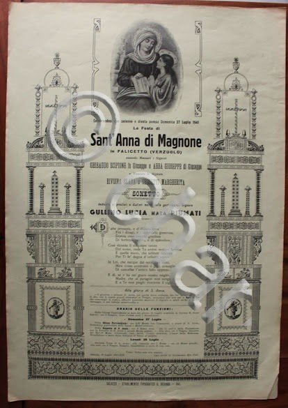 Manifesto devozionale - Falicetto Verzuolo - Sant' Anna di Magnone …
