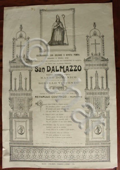 Manifesto devozionale Manta Saluzzo - San Dalmazzo - preghiera defunto …