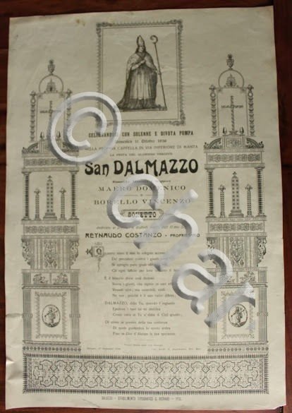 Manifesto devozionale Manta Saluzzo - San Dalmazzo - preghiera defunto …