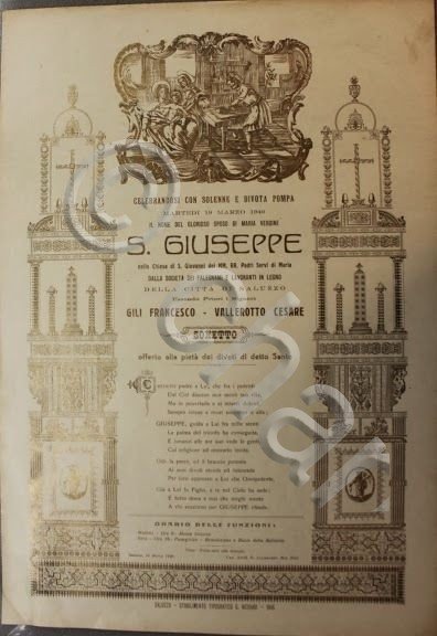Manifesto devozionale Saluzzo - San Giuseppe - preghiera 1940