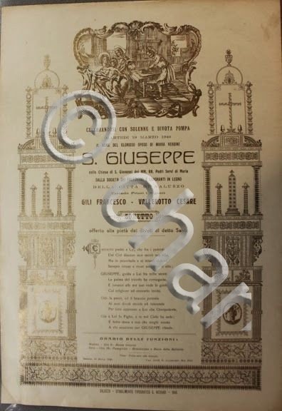 Manifesto devozionale Saluzzo - San Giuseppe - preghiera 1940