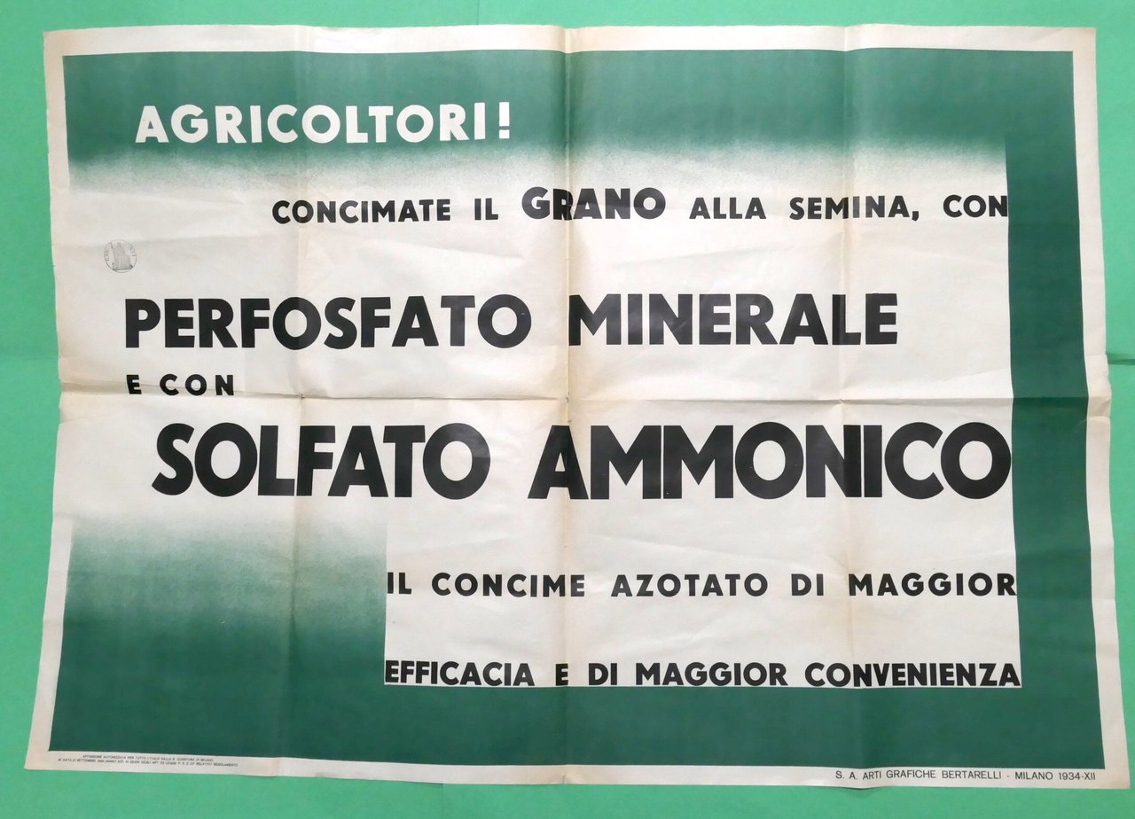 Manifesto Pubblicitario - Concime perfosfato minerale e solfato ammonico - …