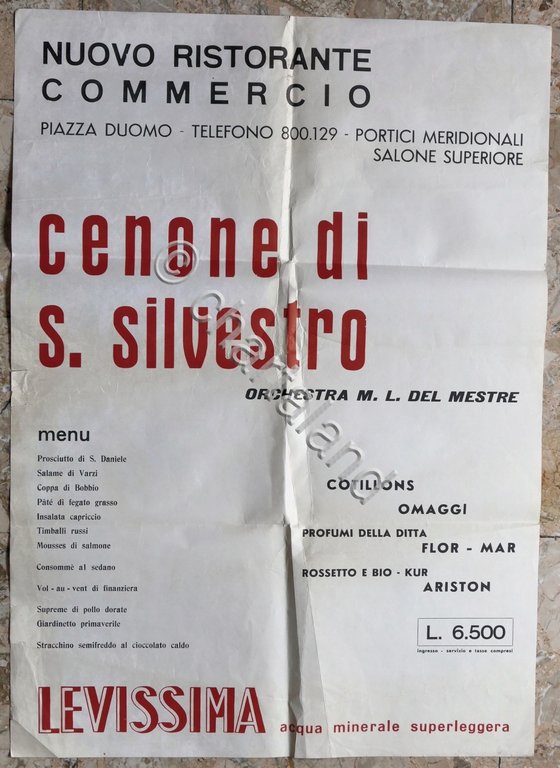 Manifesto Ristorante Commercio - Cenone - Piazza Duomo - Milano …