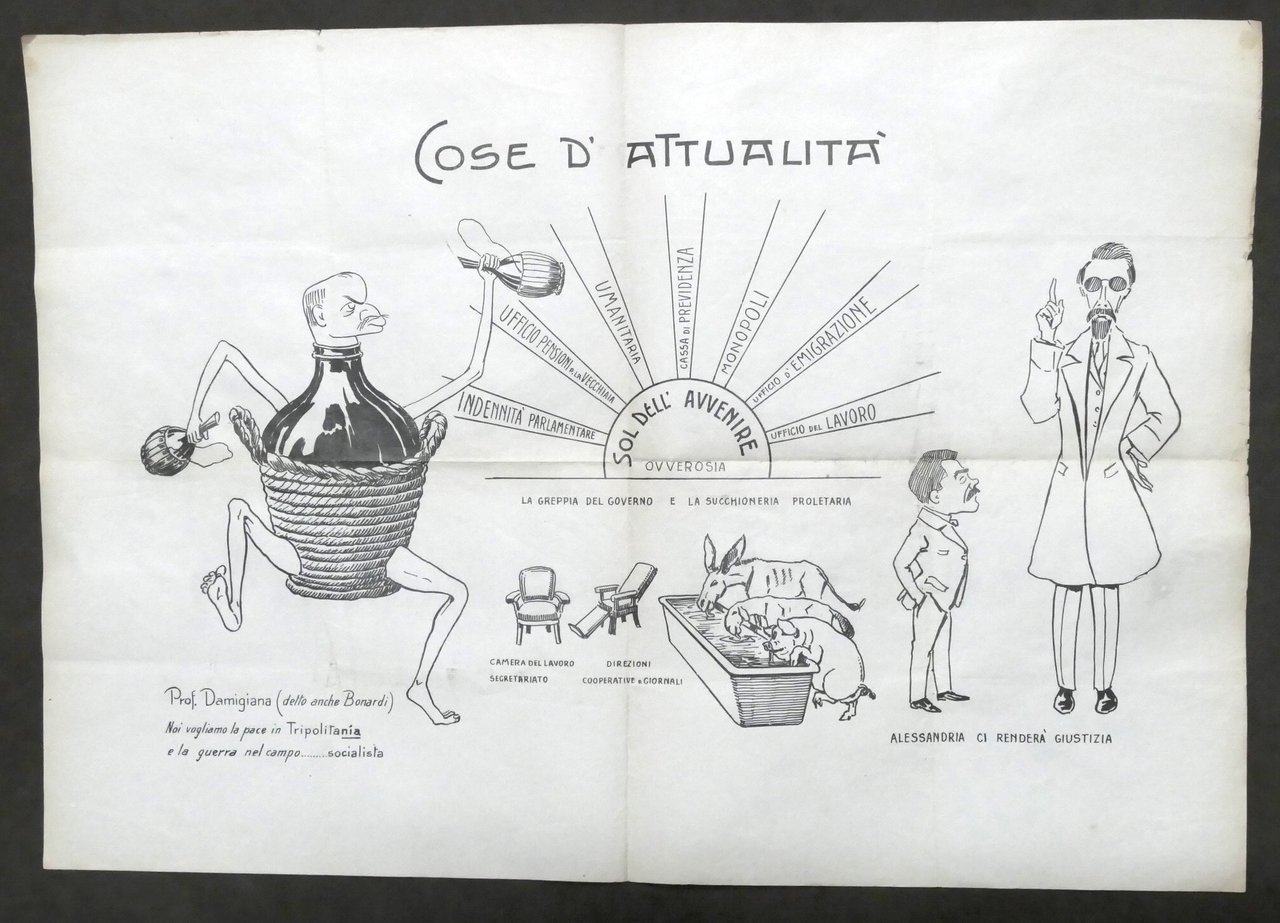 Manifesto Satira Politica - Cose d'Attualità - 1912 ca.