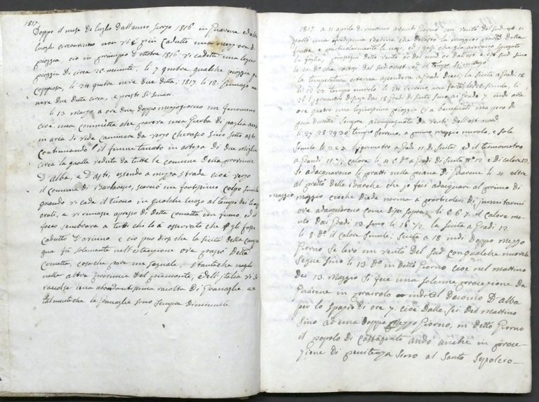 Manoscritto sui Bachi da Seta secondo le regole del Conte …