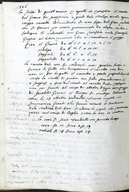 Manoscritto sui Bachi da Seta secondo le regole del Conte …