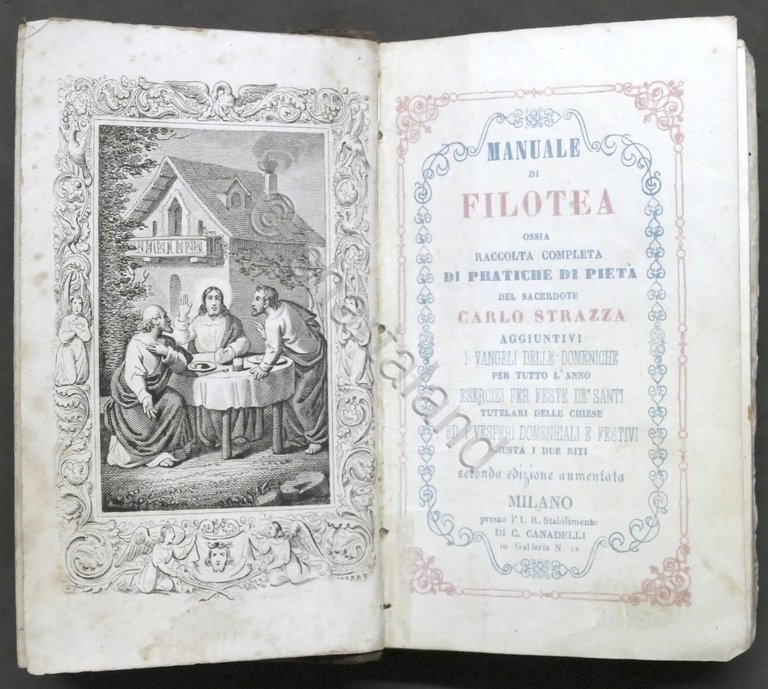 Manuale di Filotea del sacerdote Carlo Strazza - ed. 1848