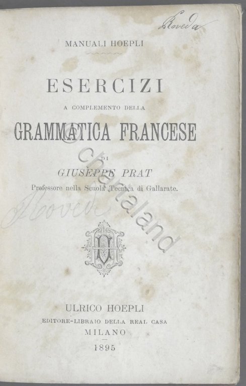 Manuale Hoepli - G. Prat - Esercizi grammatica francese - …