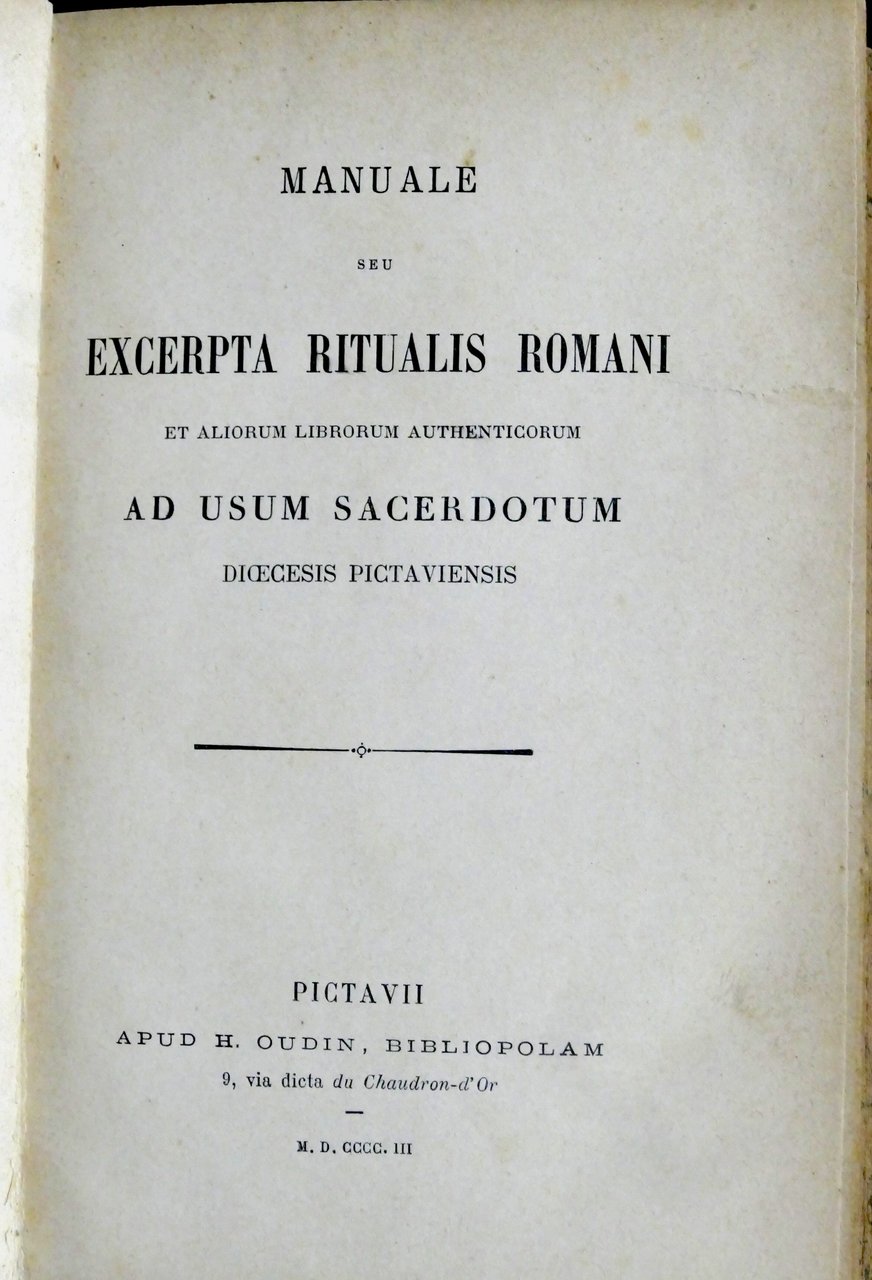 Manuale seu Excerpta Ritualis Romani ad usum Sacerdotum - 1903 … | Immagine principale