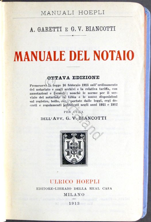 Manuali Hoepli - A. Garetti e G. V. Biancotti - … | Immagine Gallery 2