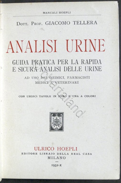 Manuali Hoepli - Dott. Giacomo Tellera - Analisi Urine - … | Immagine Gallery 2