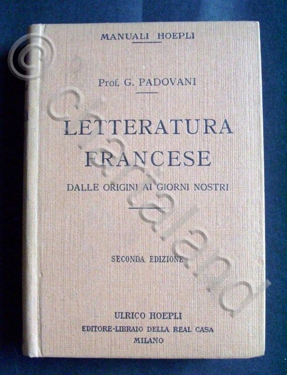 Manuali Hoepli - Letteratura francese - ed. 1925