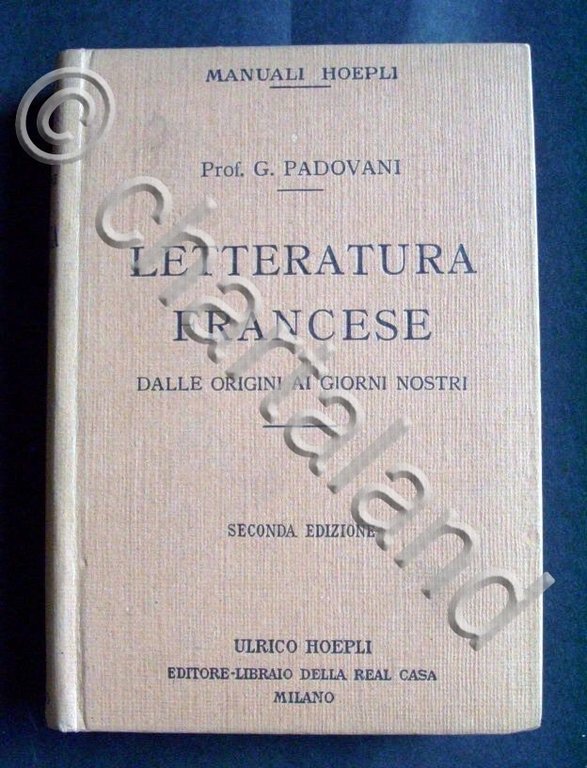 Manuali Hoepli - Letteratura francese - ed. 1925