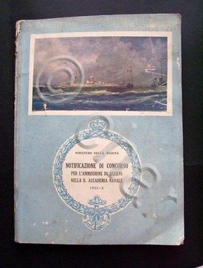 Marina - Notificazione Concorso Ammissione Allievi Accademia Navale Livorno 1932