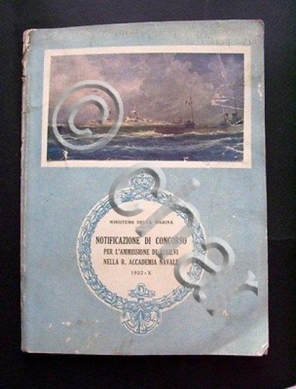 Marina - Notificazione Concorso Ammissione Allievi Accademia Navale Livorno 1932