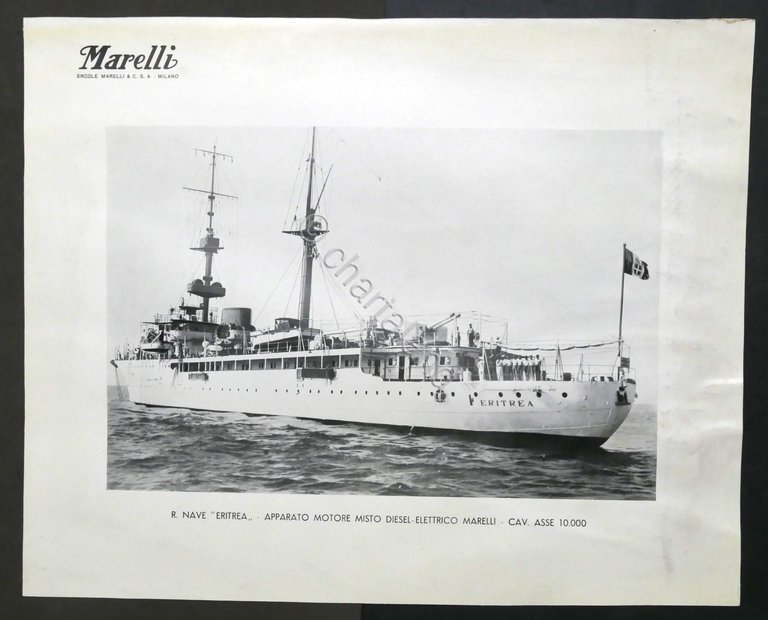 Marina Militare - Stampa R. Nave Eritrea motore diesel-elettrico Marelli …