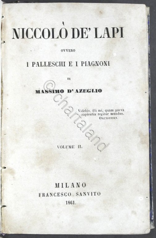 Massimo D'Azeglio - Niccolo de' Lapi ovvero I Palleschi e …