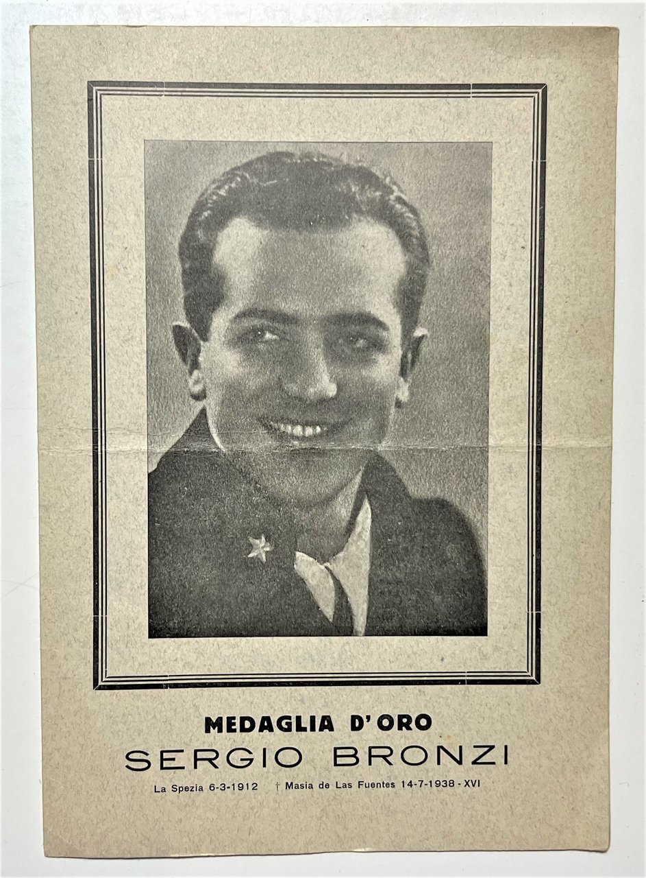 Medaglia d'Oro - Sergio Bronzi - 1912 - 1938