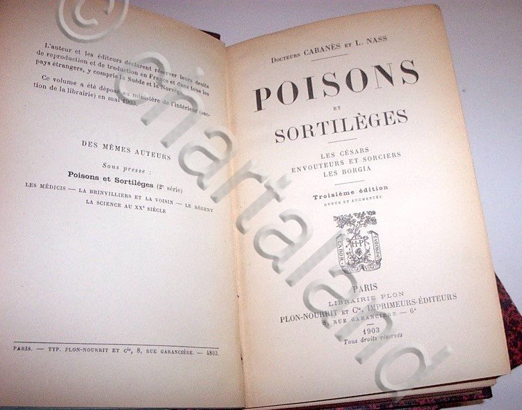 Medicina - Cabanes Nass - Poisons sortilèges - ed. 1903