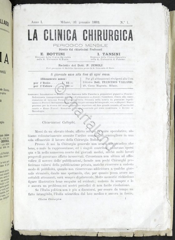 Medicina - La Clinica Chirurgica - Periodico mensile - Anno …