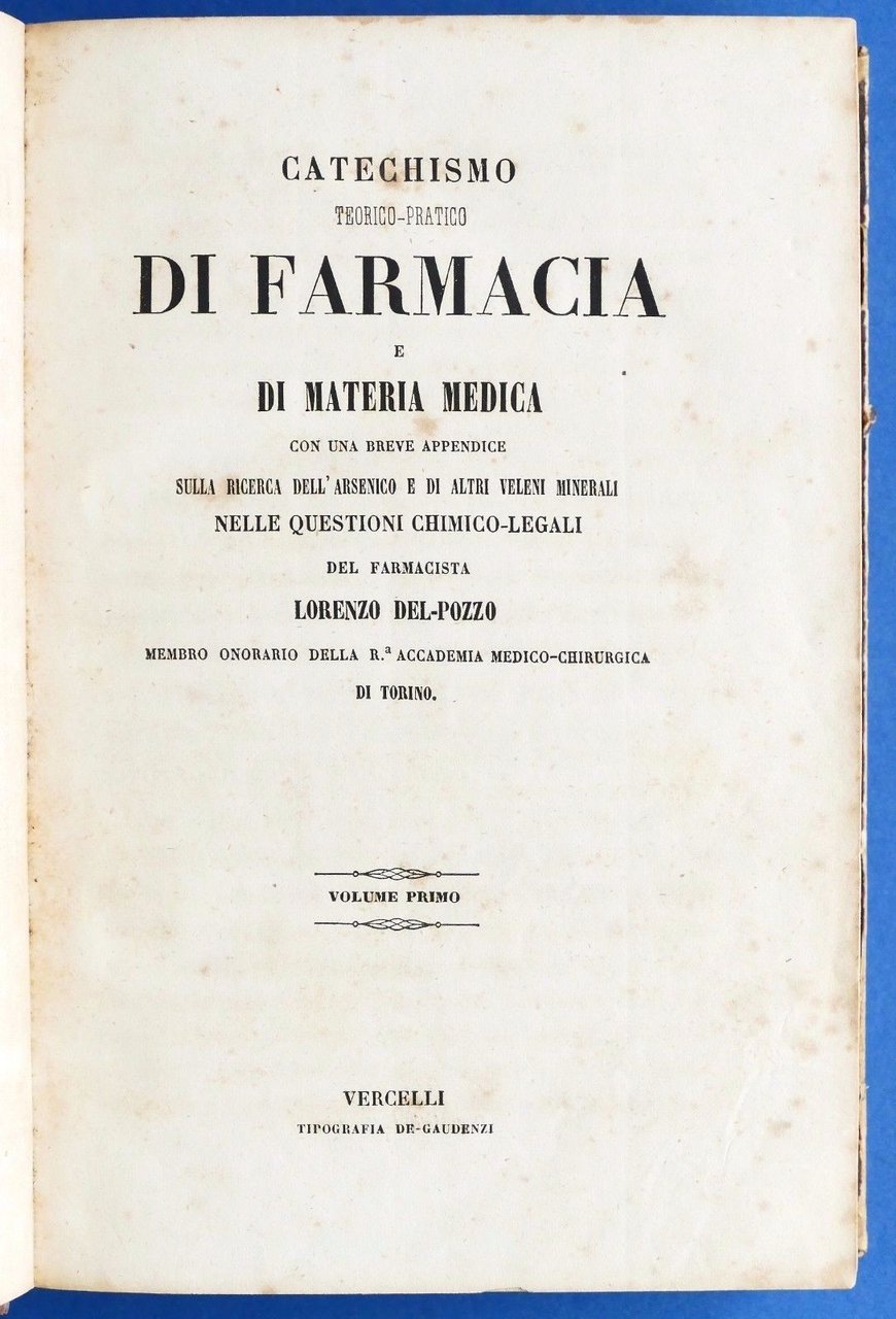 Medicina Del Pozzo Catechismo teorico-pratico Farmacia - Arsenico veleni - … | Immagine principale