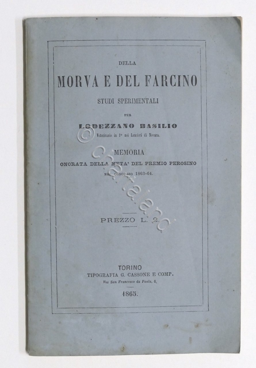 Medicina Veterinaria - Della morva e del farcino - Studi … | Immagine principale