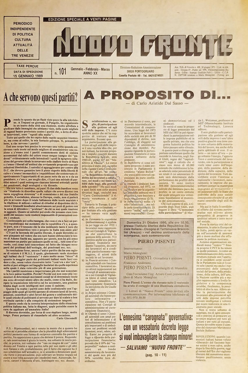Mensile di Storia - Nuovo Fronte N. 101 - Mussolini …