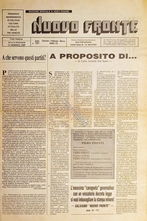 Mensile di Storia - Nuovo Fronte N. 101 - Mussolini …