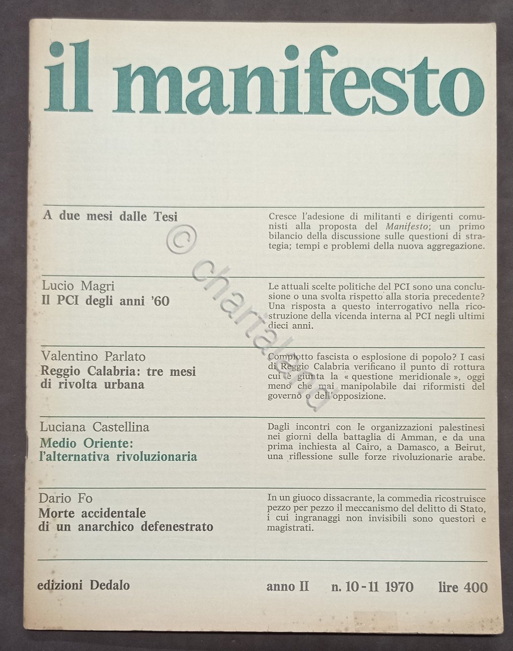 Mensile diretto da L. Magri e R. Rossanda - Il …