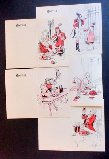 Menù - Serie illustrata - 5 cartoline menù | Immagine principale