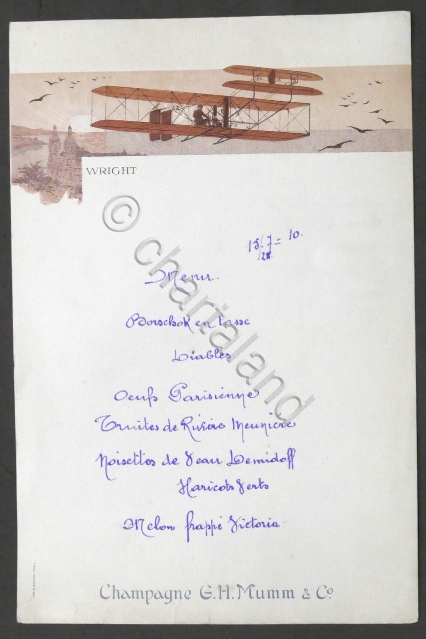 Menù d'epoca - Ricordo colazione Addetti Militari stranieri in Russia …