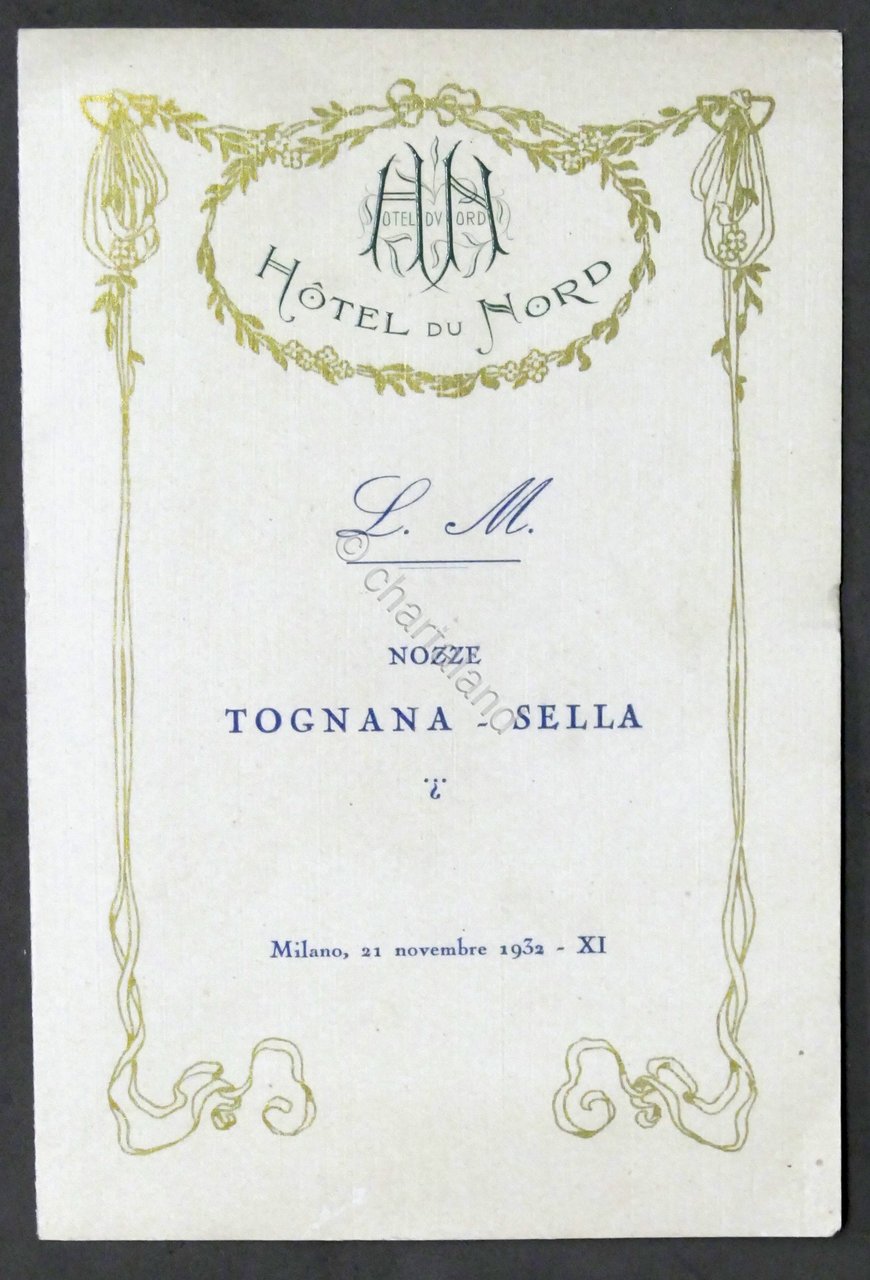 Menù nozze Tognana - Sella - Hotel du Nord - …
