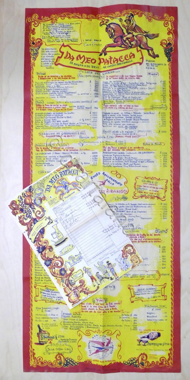 Menu Ristorante Da Meo Patacca - Roma - Lista del …