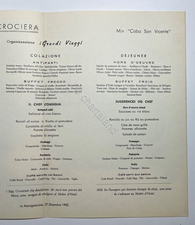 Menu Viaggi - Capodanno in Crociera - M/N Cabo San …