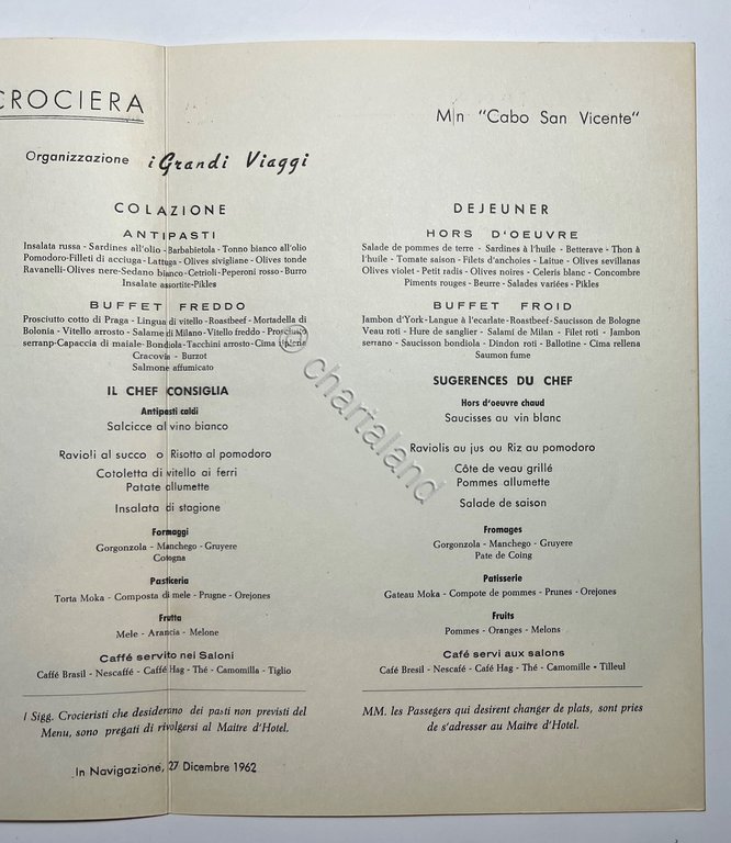 Menu Viaggi - Capodanno in Crociera - M/N Cabo San …