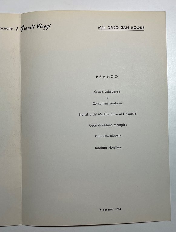 Menu Viaggi Crociera di Capodanno - M/N Cabo San Roque …