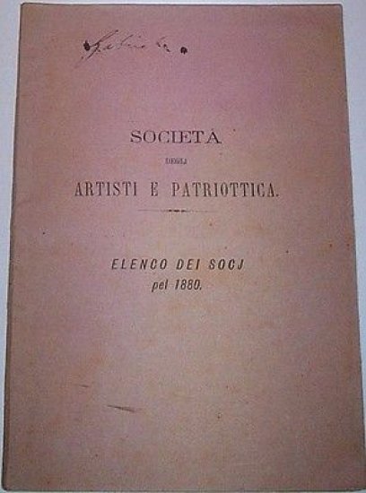 Milano - Elenco Soci Società Artisti e Patriottica 1880 | Immagine principale