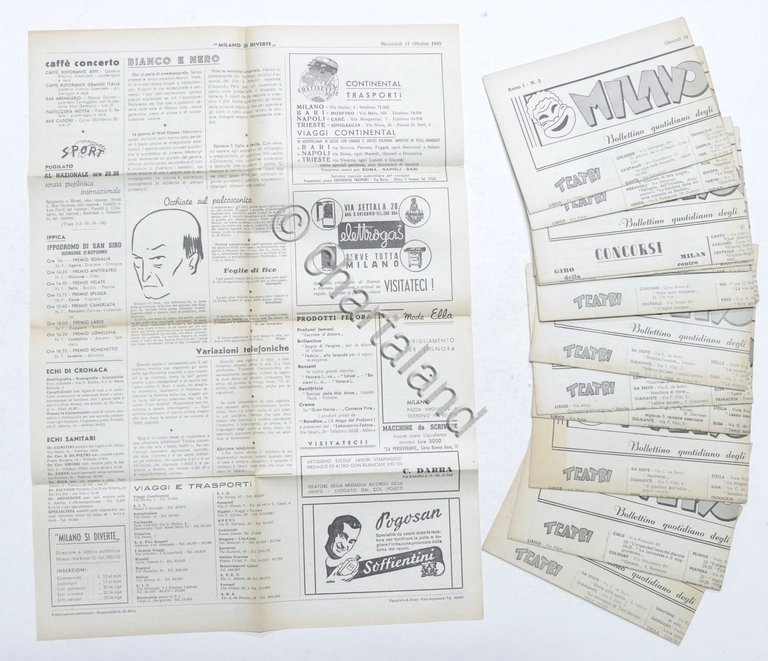 Milano si Diverte Bollettino quotidiano spettacoli divertimenti Anno I completo