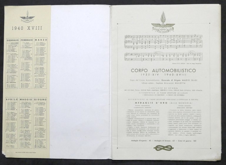 Militaria - Corpo Automobilistico 1935 - 1940 - Fervent rotae …