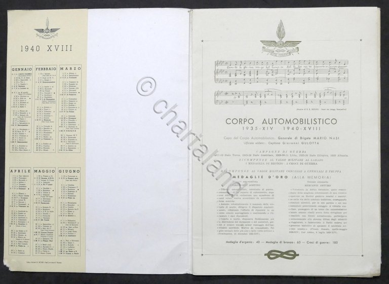 Militaria - Corpo Automobilistico 1935 - 1940 - Fervent rotae …