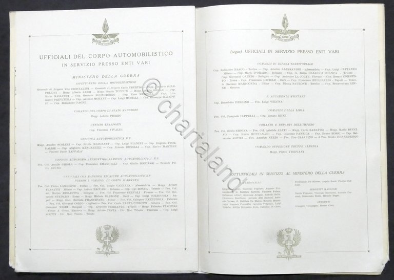 Militaria - Corpo Automobilistico 1935 - 1940 - Fervent rotae …