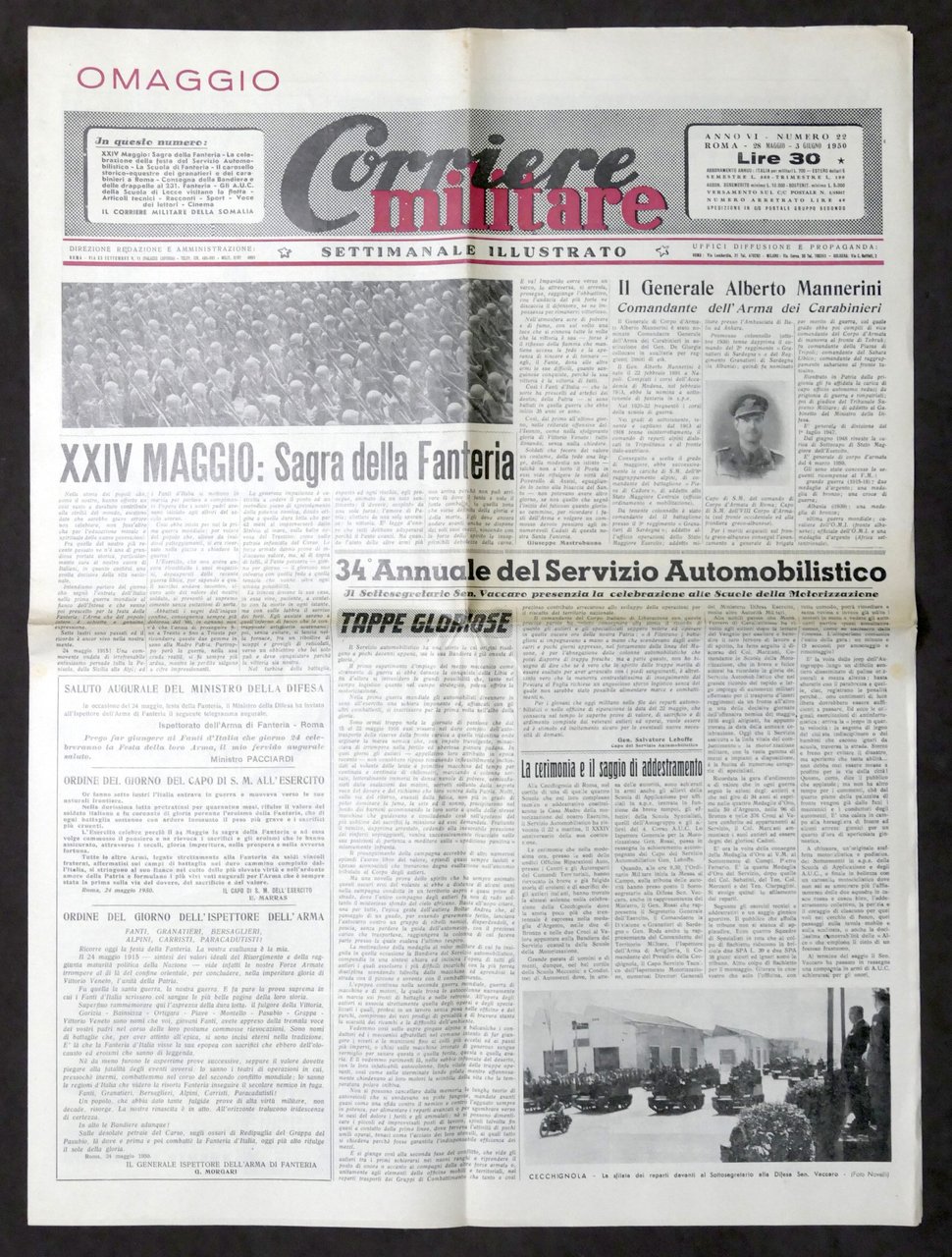 Militaria - Corriere Militare - Settimanale illustrato - N. 22 …
