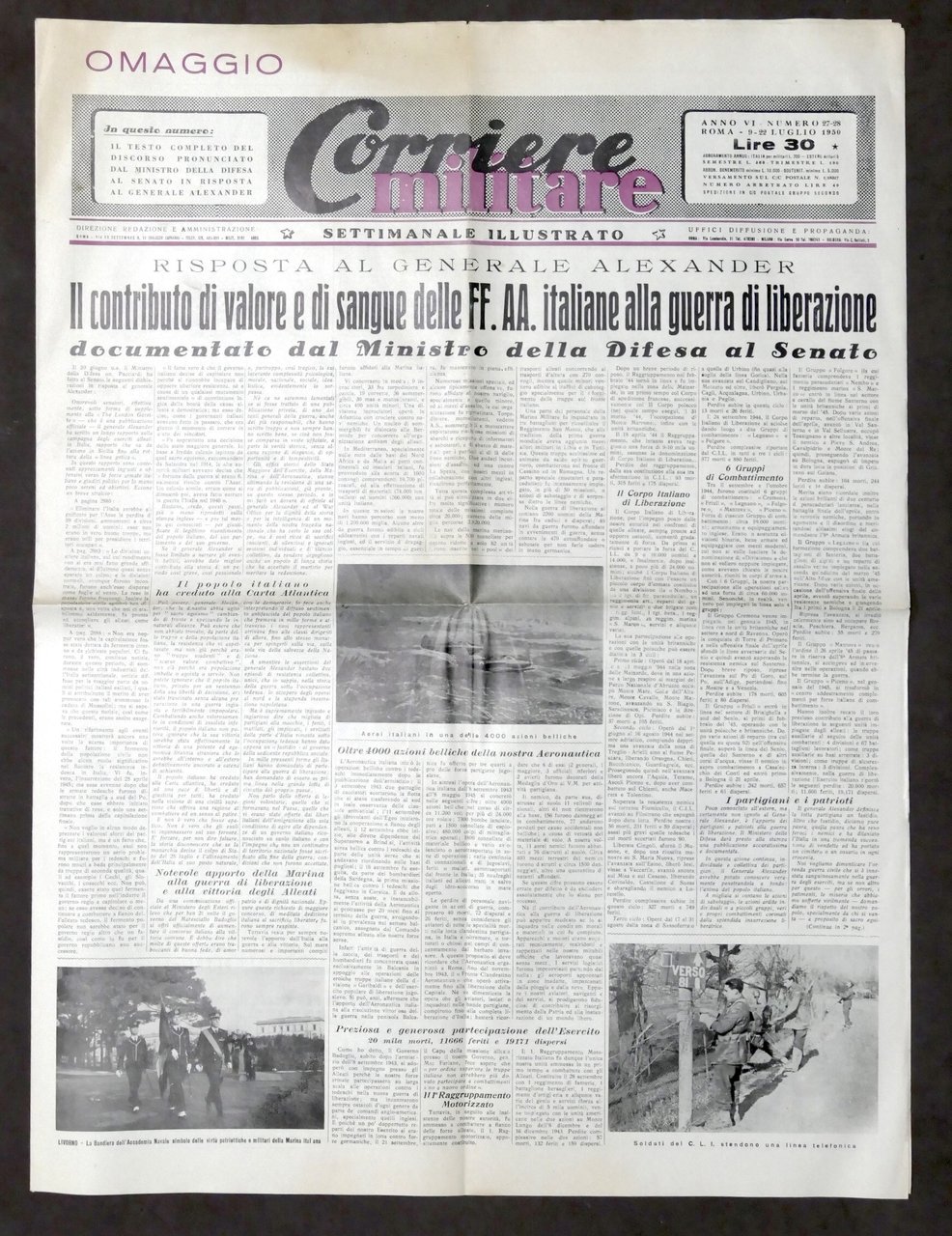 Militaria - Corriere Militare - Settimanale illustrato - N. 27-28 …