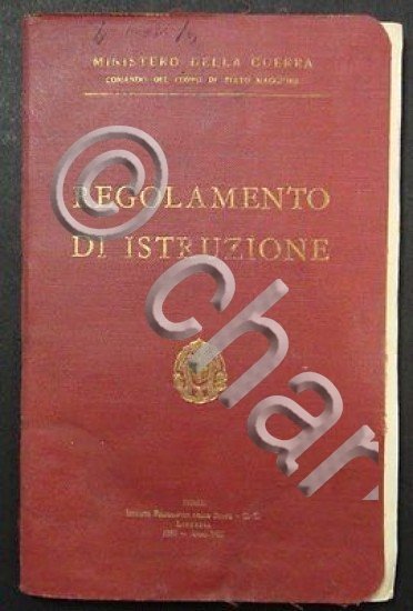 Militaria - Regolamento di Istruzione - ed. 1930