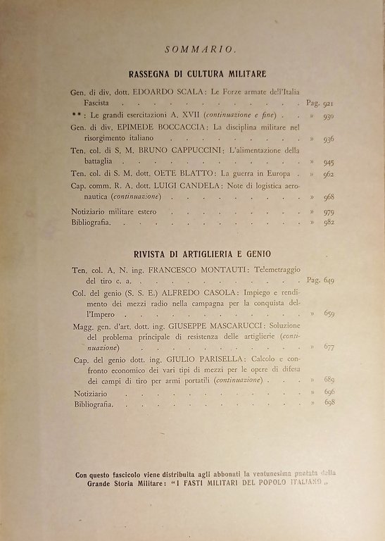 Militaria - Rivista di Artiglieria e Genio N. 11 - …