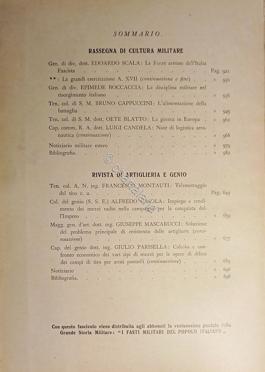 Militaria - Rivista di Artiglieria e Genio N. 11 - …
