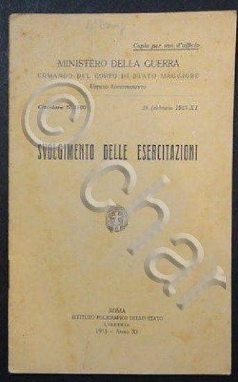 Militaria - Svolgimento delle esercitazioni - 1933