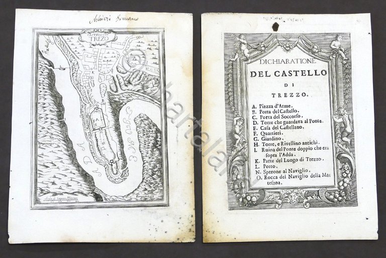 Stampa fortificazioni - Pianta Castello di Trezzo - G.B. Sesti …