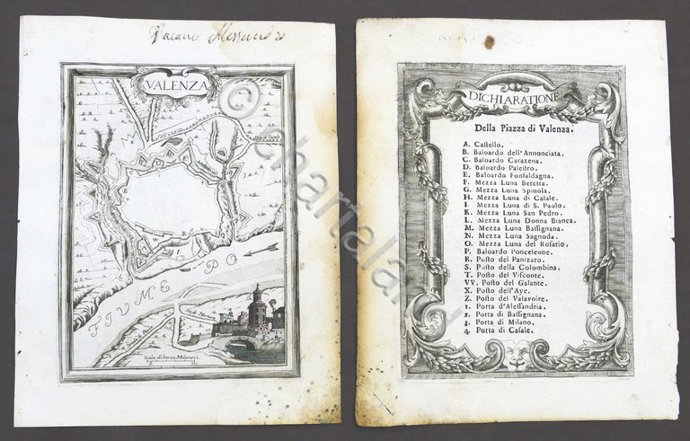 Stampa fortificazioni - Pianta di Valenza - G.B. Sesti - …