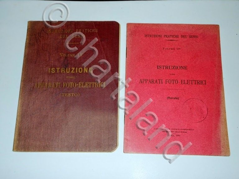 Militaria Genio Istruzione sugli apparati foto elettrici (testo+tavole) ed 1900
